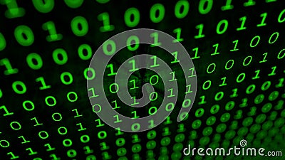 Green binary matrix array background Stock Photo