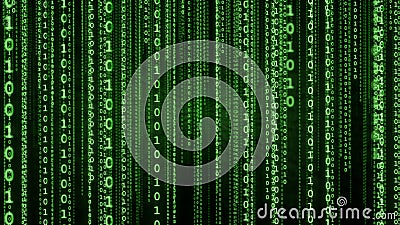 Green Binary Matrix Background Stock Photo