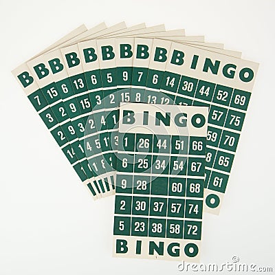 Green bingo cards Stock Photo