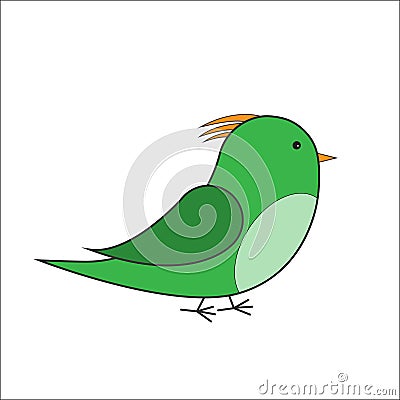 Green bird vector Vector Illustration