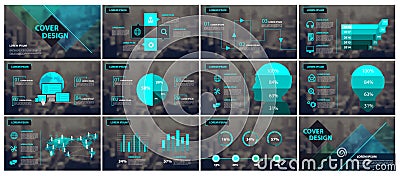 Green and black elements for infographics Vector Illustration