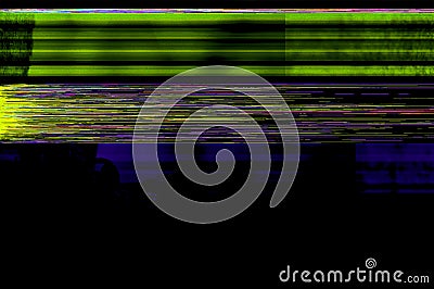 Green glitch art background Stock Photo