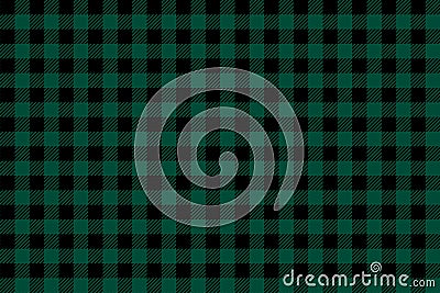 Green black Lumberjack plaid seamless pattern Cartoon Illustration