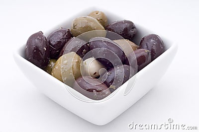 Green and black olives Stock Photo