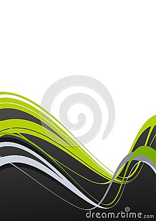 Green & black wave background Vector Illustration
