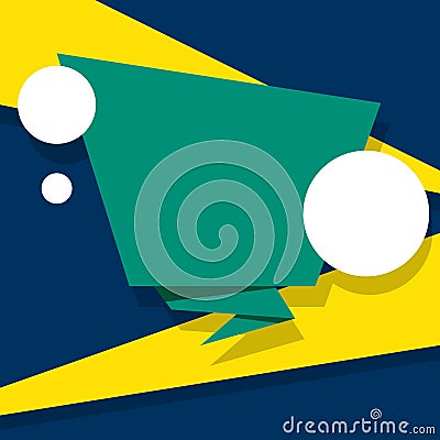 Green paper replica on blue background. Vector Illustration