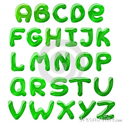 Green blots alphabet Vector Illustration