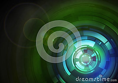 Green and blue abstract target Stock Photo