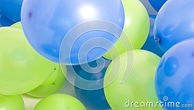 Green and Blue Balloons Background Stock Photo