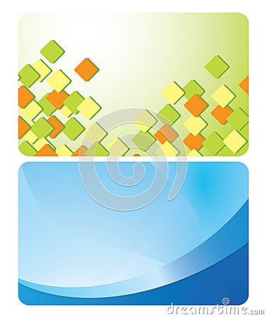 Green and blue vector cards with abstractions - set Vector Illustration