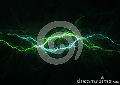 Green and blue lightning Stock Photo