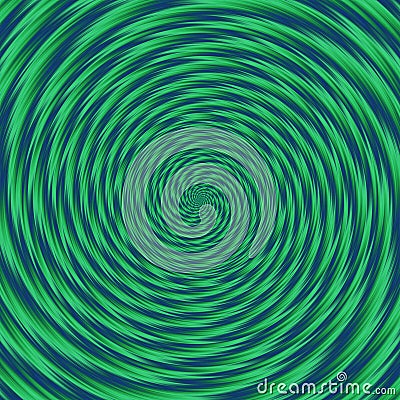 Green blue psychedelic whirl. Turning of crazy propeller Stock Photo