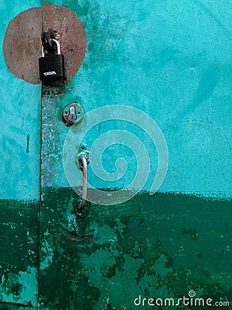 Green blue turquoise concrete wall with deep relief and shadows. rough texture surface Stock Photo