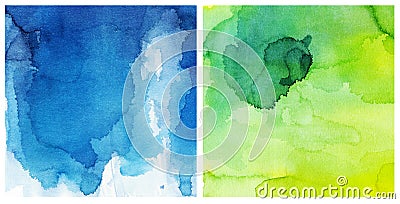 Green blue watercolor background Stock Photo