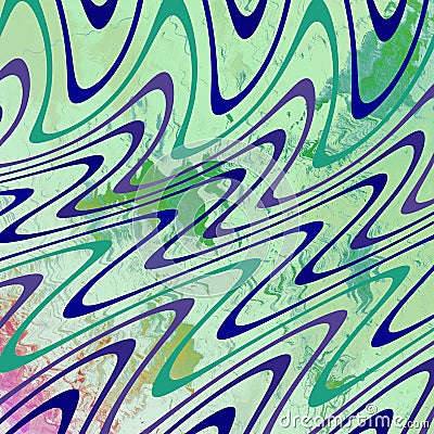 green blue wave square waveform pattern waves lines wavelength illustration art Cartoon Illustration