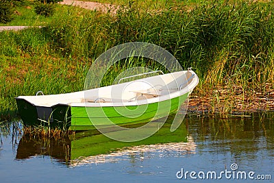 Green boat Stock Photo