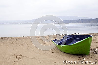 Green boat Stock Photo