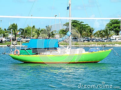Green boat Stock Photo
