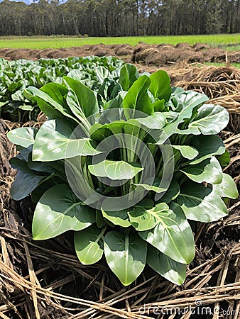 green bog choy in the garden Stock Photo