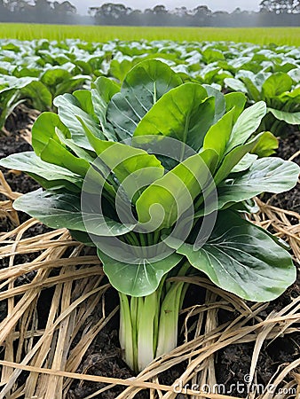 green bog choy in the garden Stock Photo