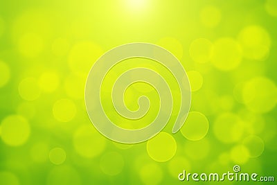 Green bokeh abstract light background blurly white bokeh on yellow and green background Stock Photo