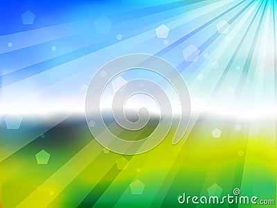 Green bokeh with sun rise Vector Illustration