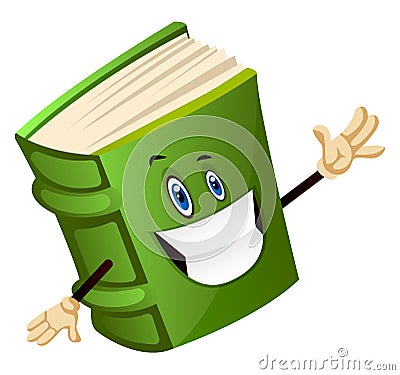 Green book is cheerful, illustration, vector Vector Illustration