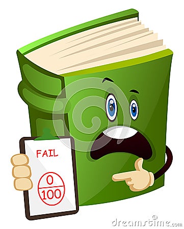 Green book is showing you have failed, illustration, vector Vector Illustration