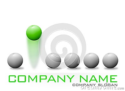 Green Bouncing Ball Company Logo Stock Photo