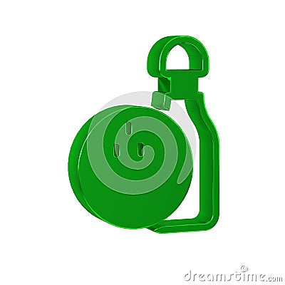 Green Bowling pin and ball icon isolated on transparent background. Sport equipment. Stock Photo