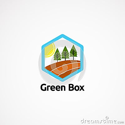 Green box logo designs concept, icon, element, and template for company Vector Illustration