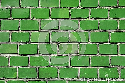 Green brick wall Stock Photo
