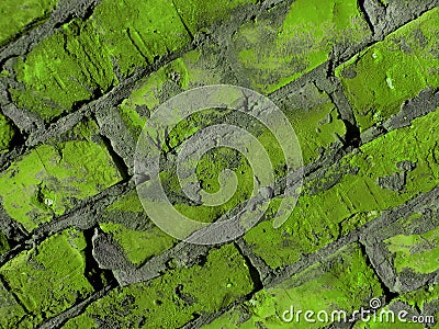 Green brick wall Stock Photo