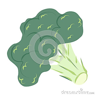 Green broccoli cartoon icon vector food isolated Vector Illustration
