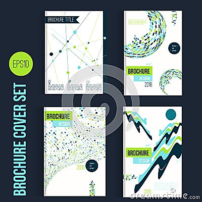 Green Brochure mega set template layouts, cover design, annual report, magazine, flyer, leaflet in A4 with shapes for Vector Illustration