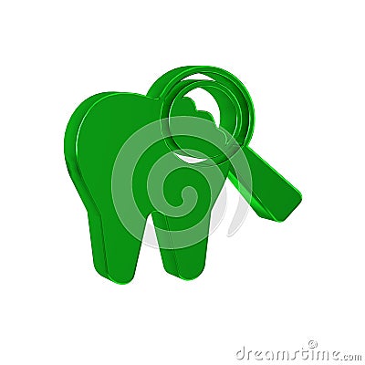 Green Broken tooth icon isolated on transparent background. Dental problem icon. Dental care symbol. Stock Photo