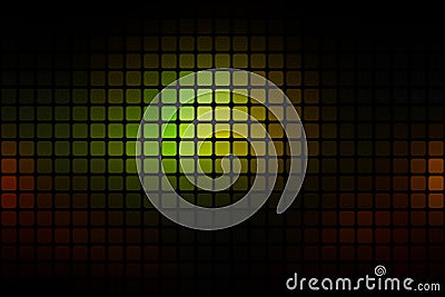 Green brown yellow black abstract rounded mosaic background over Vector Illustration