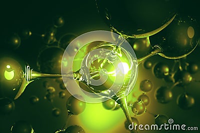 Green bubble background Stock Photo