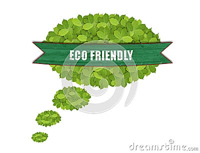 Green bubble made of green leaves with eco friendly concept Stock Photo