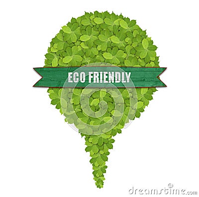 Green bubble made of green leaves and eco friendly on white Stock Photo