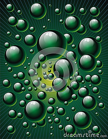 Green bubbles Vector Illustration