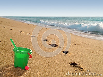 Green Bucket Stock Photo