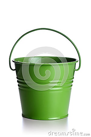 Green bucket Stock Photo