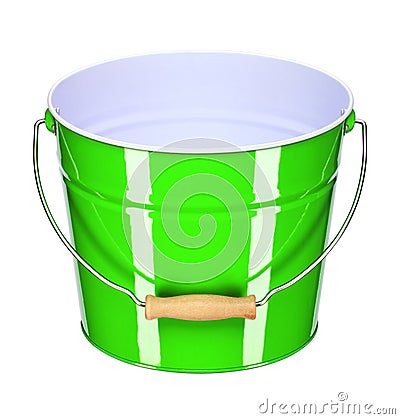 Green bucket Stock Photo