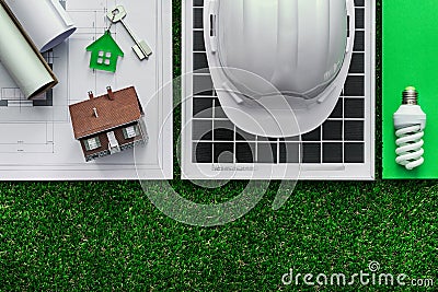 Green building and alternative energies Stock Photo