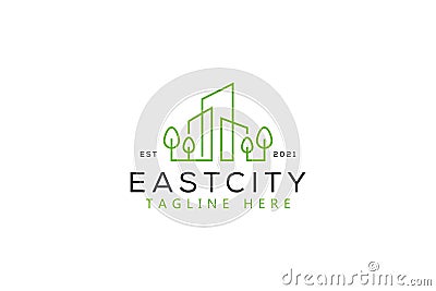 Green Building Ecology Town Modern Business Logo Vector Illustration