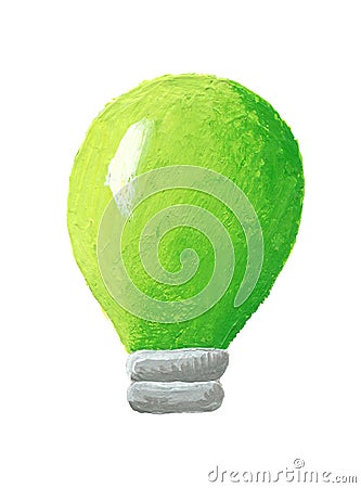 Green bulb Cartoon Illustration