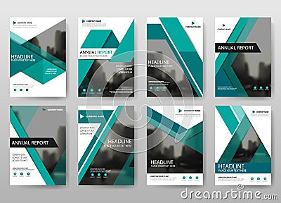 Green bundle annual report brochure flyer design template vector, Leaflet cover presentation abstract flat background, Vector Illustration