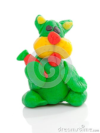 Green bunny clay modeling Stock Photo