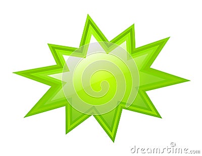 Green bursting star Vector Illustration